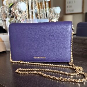 Michael Kors Violet Crossbody Bag with Gold Chain